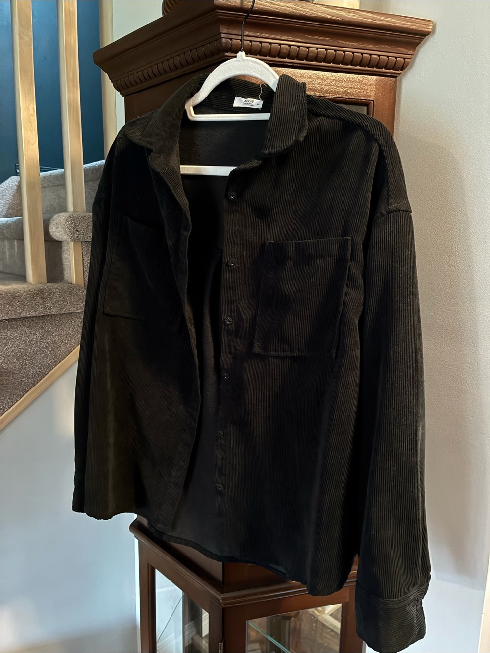 Black Corduroy Button Shirt